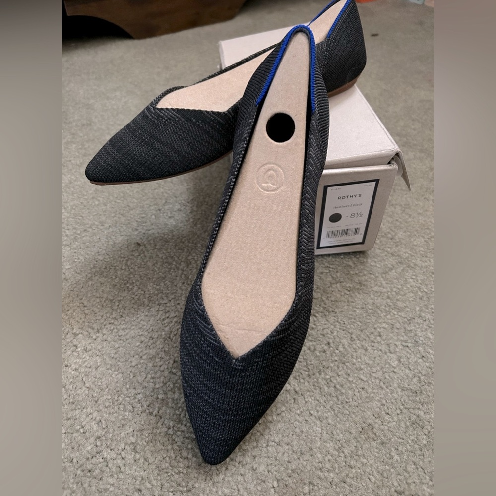 Rothy’s The Point in Heathered Black 8.5 LIKE NEW